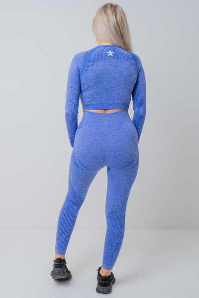 Active Seamless Long Sleeve Crop Top - Blauw